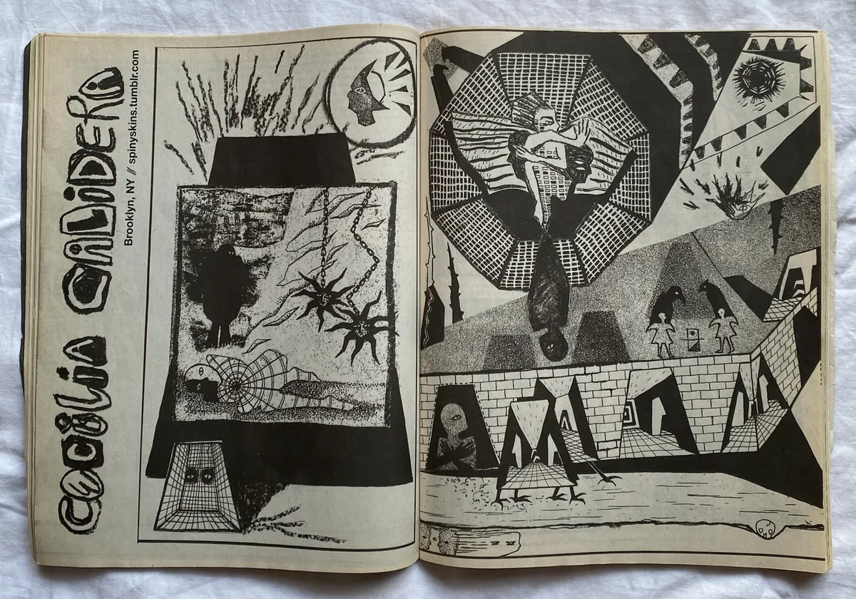 Doble pàgina de l'artista Cecilia Caldiera